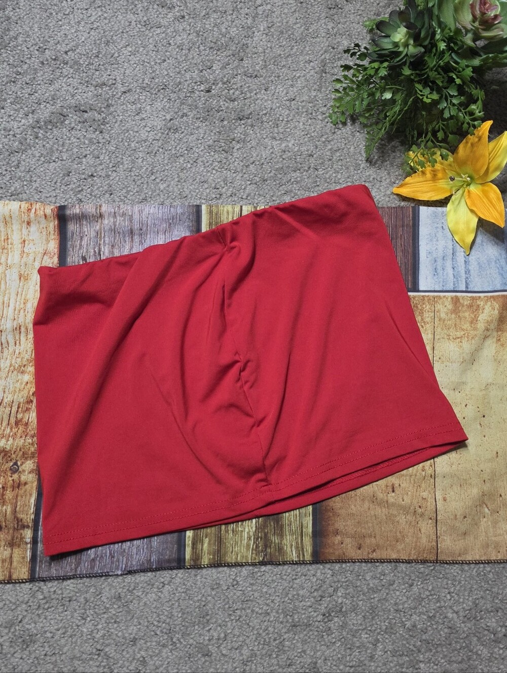 Shein Mini Skirt Red Super Short and Tiny Size XS 2